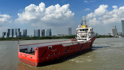 Britoil Justice sea trial aft