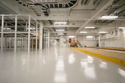 The warehouse area on the Olympic Boreas covers 500 sqm.