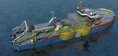 ULSTEIN SX228 fibre optic cable laying vessel design Megamas April25 Cable System See Through Sea SB Aft