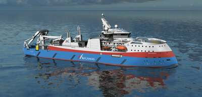 ULSTEIN SX228 fibre optic cable laying vessel design Megamas May25 Sea SB Fore