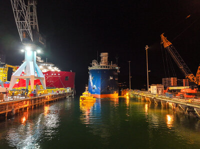 Launch 322 docking 323 CSOV newbuild Ulstein Verft 8