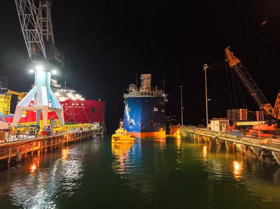 Launch 322 docking 323 CSOV newbuild Ulstein Verft 8