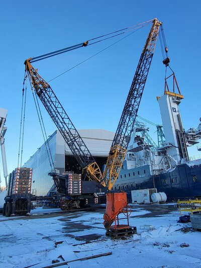 Yno 322 launch from the dock hall at Ulstein Verft 1