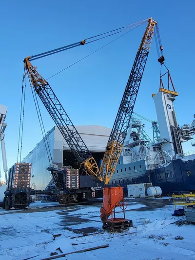 Yno 322 launch from the dock hall at Ulstein Verft 1