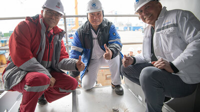 Keel laying is one of the important milestones in a shipbuilding project.