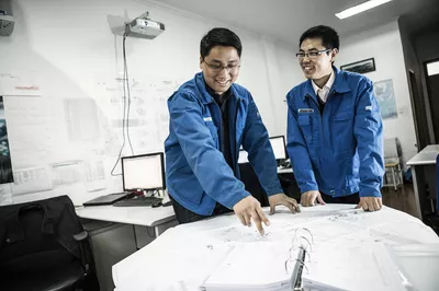 James Xin and Charley Yan, two of our site supervisors in China.