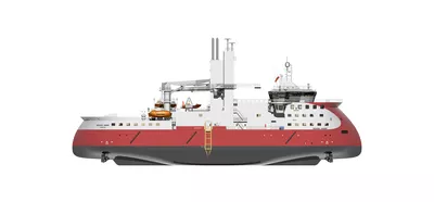 An ULSTEIN SX212 TWIN X-STERN design for offshore wind and walk-to-work services.