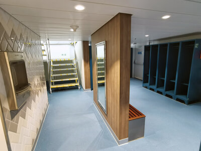 Mud room (wardrobe for excursions) on the Ocean Victory.