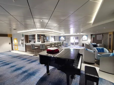Different angle of the assembly station and bar lounge.