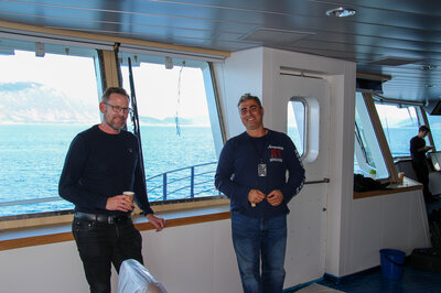 Kenneth Pettersen, project director Ulstein Verft - Nikolaos Doulis, Senior Vice President New Buildings Lindblad Expeditions.