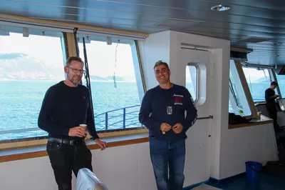 Kenneth Pettersen, project director Ulstein Verft - Nikolaos Doulis, Senior Vice President New Buildings Lindblad Expeditions.