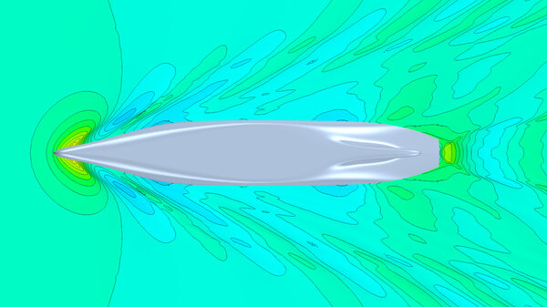 A Computational Fluid Dynamics CFD illustration of the X BOW container vessel
