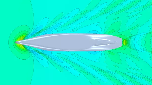 A Computational Fluid Dynamics CFD illustration of the X BOW container vessel