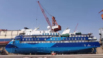 The Ocean Victory getting prepared for delivery.