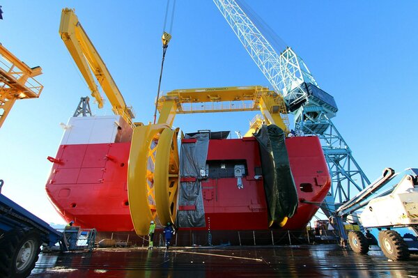 Aft view of the installation of the fairing.