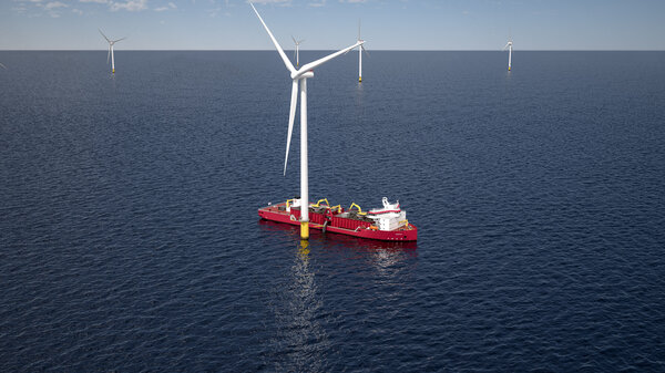 The Ulstein designed GLDD subsea rock installation vessel for US offshore wind.