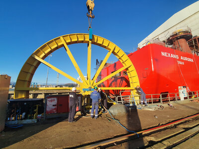 Big sized cable lay equipment for a big sized cable lay vessel. Photo: Maats.