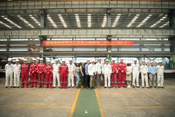 Steel cutting ceremony for Ulstein's expedition cruise ship number five for SunStone Ships.