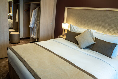 The suites are large and comfortable with walk-in-closets.