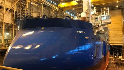 Windea TBN in the dock hall at Ulstein Verft.
