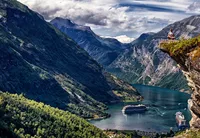 A Geiranger view, this Norwegian UNESCO fjord is much visited by cruise vessels.