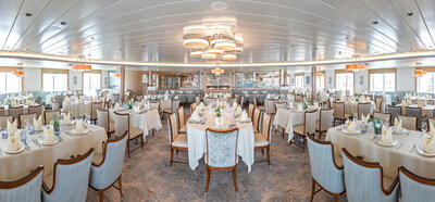 The main restaurant on the 'Greg Mortimer'..