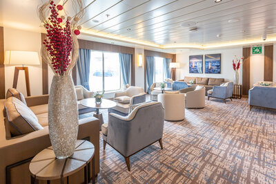 One of the lounges at Greg Mortimer.