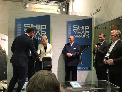 HRH Crown Prince Haakon of Norway and CEO Gunvor Ulstein, Ulstein Group, at the award ceremony.