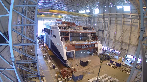 A bird's view of the 'Color Hybrid', photo taken on 7 April 2019.