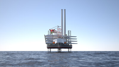 The ULSTEIN J102 jack-up vessel is optimally-sized to take on heavy loads.