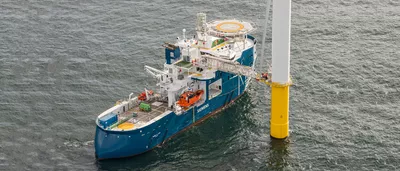 Windea La Cour connected to offshore wind turbine.
