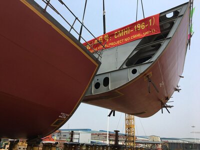 CMHI carried out the keel laying of the first Ulstein designed expedition cruise vessel for SunStone Ships.