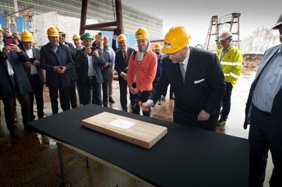 The keel laying ceremony of a newbuild vessel has long traditions.
