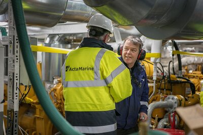 Project manager newbuild at Acta Marine, Jan van der Schaft and production coordinator at Ulstein,Jarle Frøystadvåg.