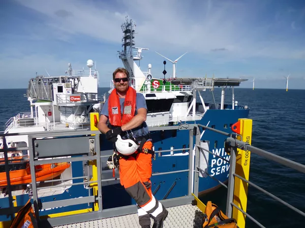 Guido is working one-week-on/one-week-off the Windea La Cour at the Gemini Offshore Wind Park. Photo courtesy of Gemini.