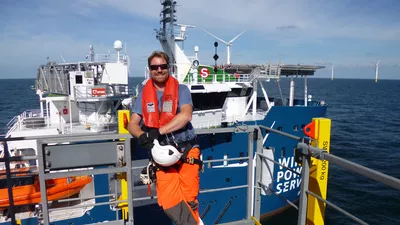 Guido is working one-week-on/one-week-off the Windea La Cour at the Gemini Offshore Wind Park. Photo courtesy of Gemini.