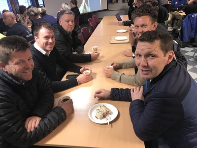 Colleagues eager to get started on the demanding yacht project. 