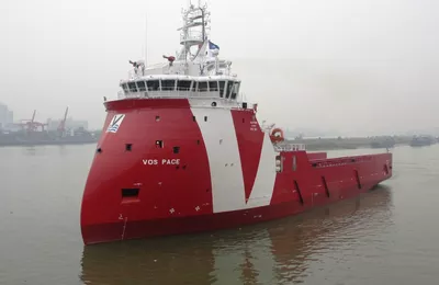 VOS Pace on her maiden voyage, photo by Vroon.