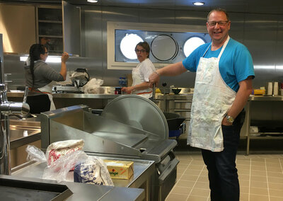 Sea trial chef Don Johansson.