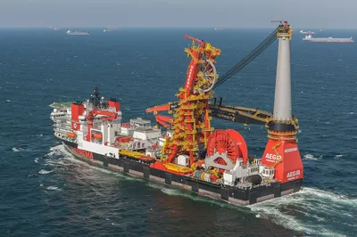 'Aegir', a fast sailing DP offshore heavy lift vessel, originally a deep water construction vessel, a customised version of the ULSTEIN SOC 5000 design.
