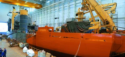 Normand Cutter in the dock hall in March 2004, two months after conversion commenced.