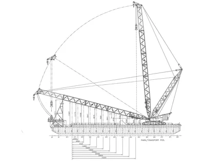 Terex crane main configurations sideways