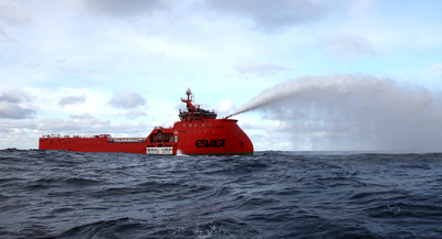 The Esvagt Aurora standby vessel - taking care of safety at offshore installations in the Barents Sea.