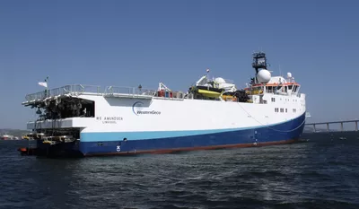 The seismic survey vessel 'WG Amundsen' of the ULSTEIN SX124 design.