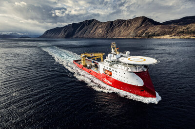 Polar Onyx, a subsea vessel of the SX121 design, owned by GC Rieber Shipping, photo: Marius Beck Dahle.