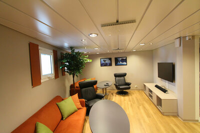 Blue Queen dayroom interior.