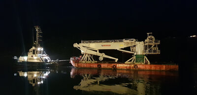 McGregor-krana ved ankomst til Vard-verftet i Brattvåg.