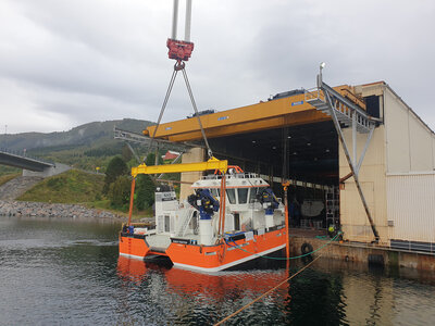 Aqua Fighter er ein arbeidsbåt for Nærøysund Aquaservice.