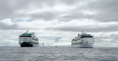 Sylvia Earle and Greg Mortimer meet in Antarctica