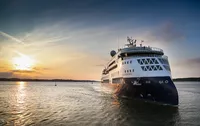 An ULSTEIN CX103 design, the expedition cruise vessel Ocean Explorer, arriving Poole, UK. Courtesy of SunStone Ships/Vantage Travel.
